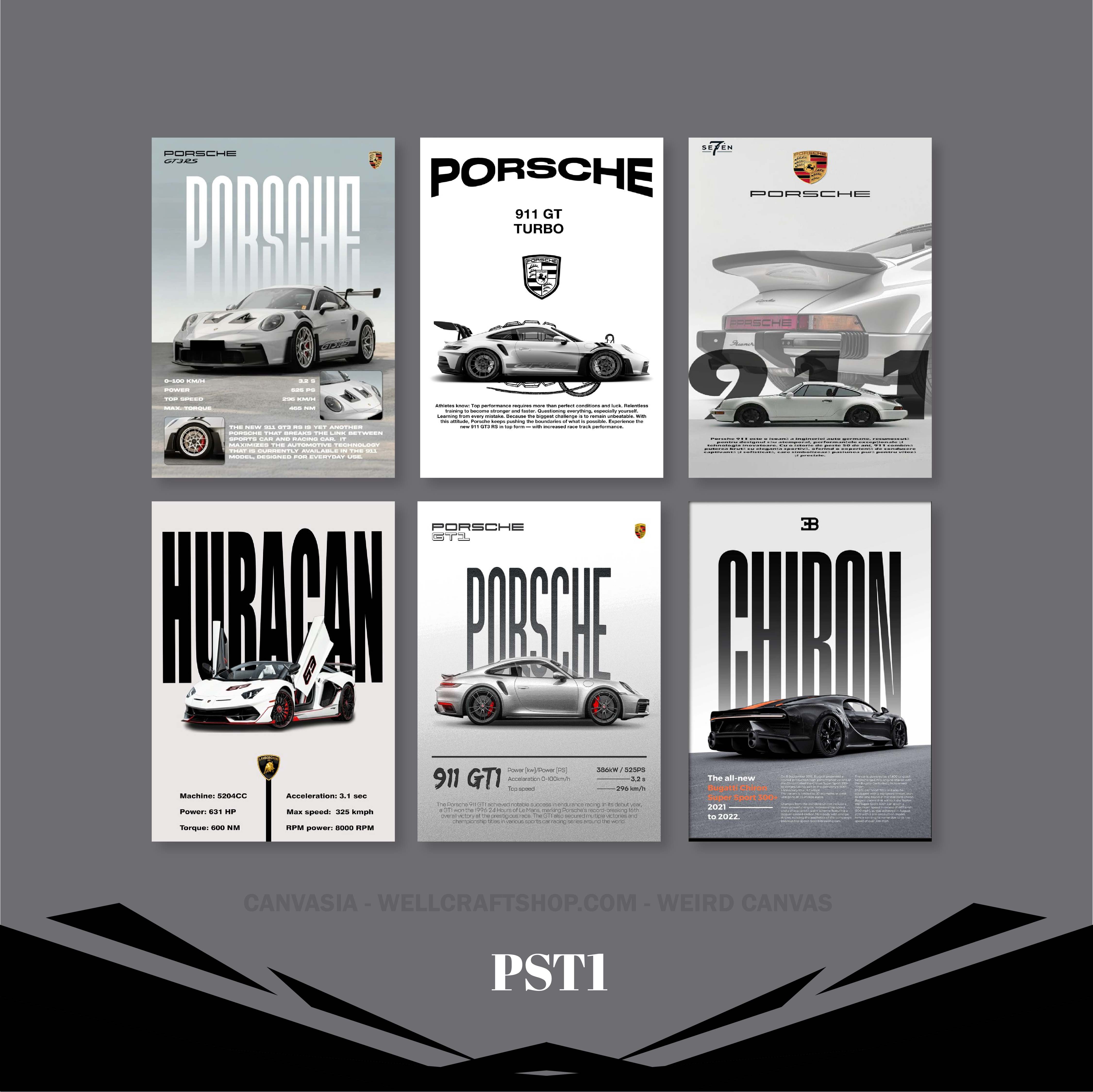 Car Poster 6 Pcs PST1
