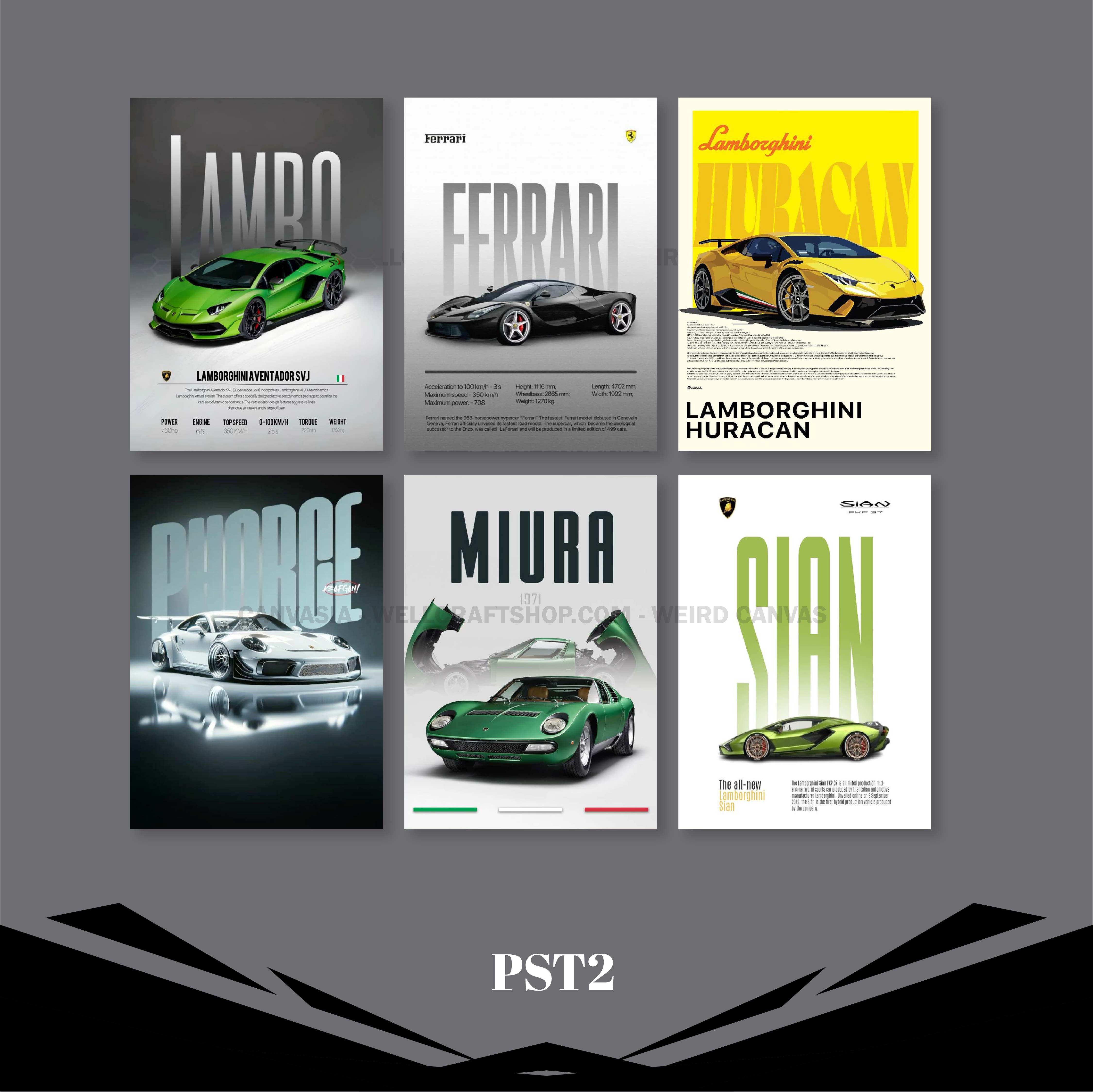 Car Poster 6 Pcs PST2