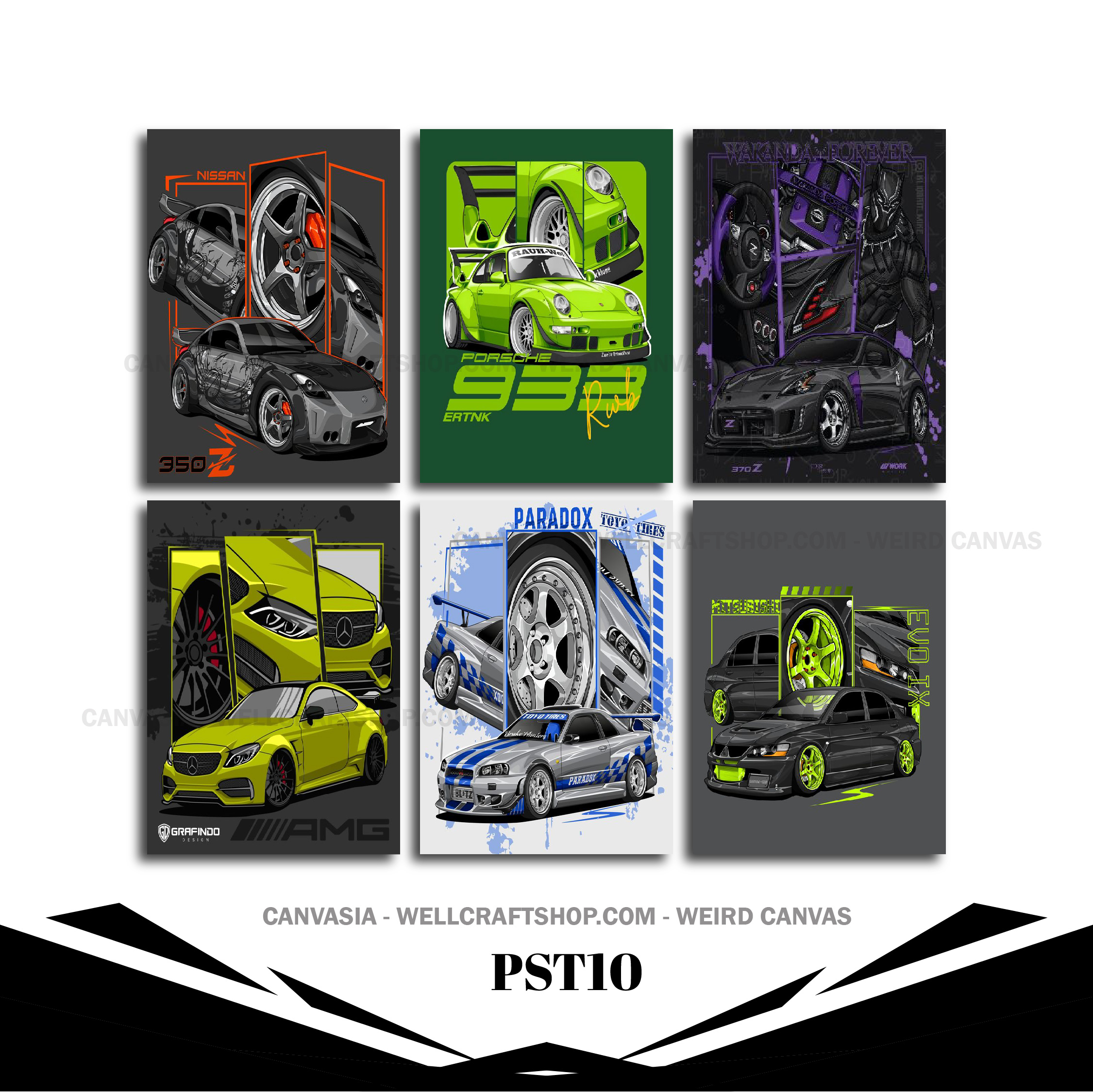 Car Poster 6 Pcs PST10