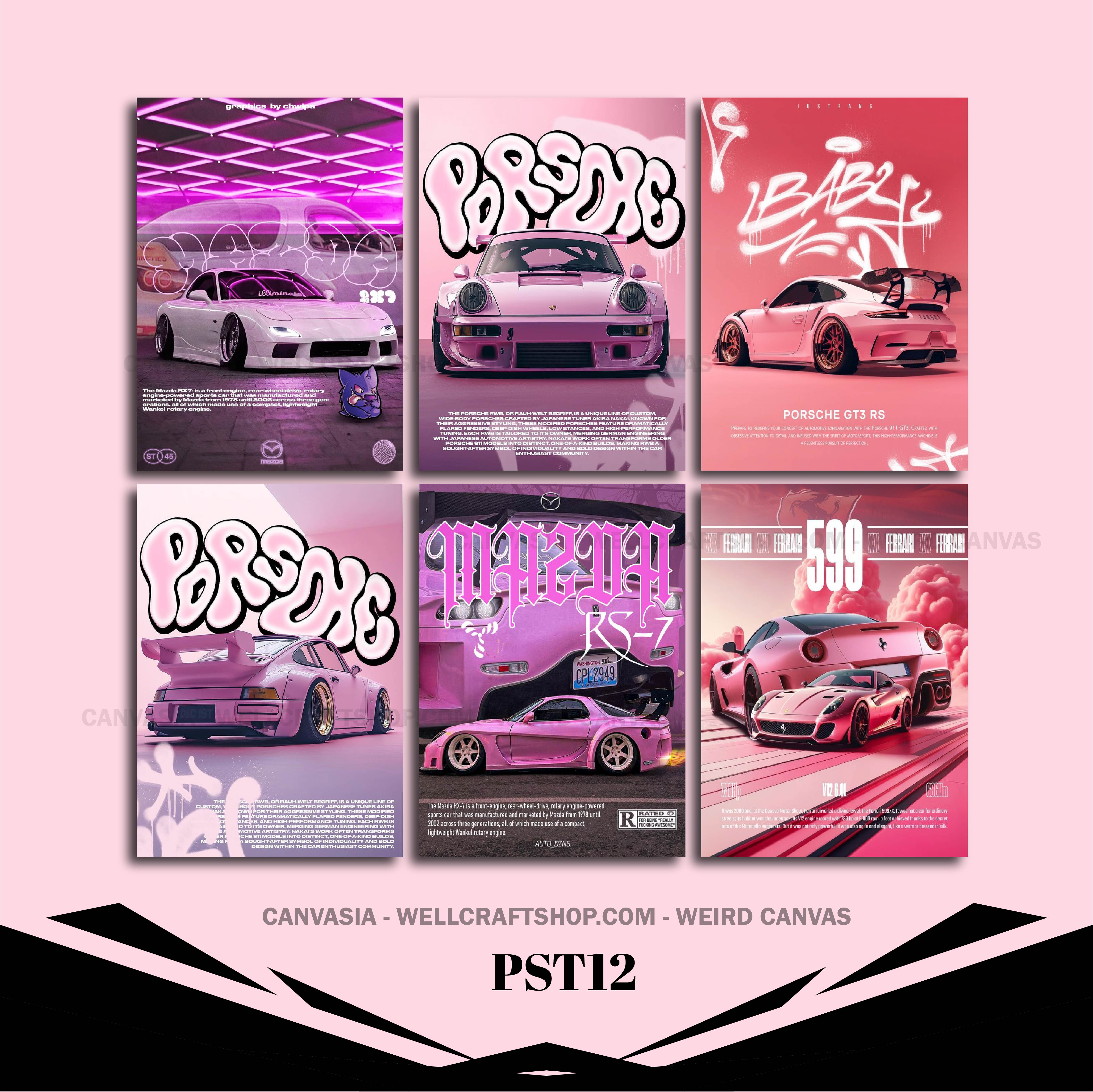 Car Poster 6 Pcs PST12