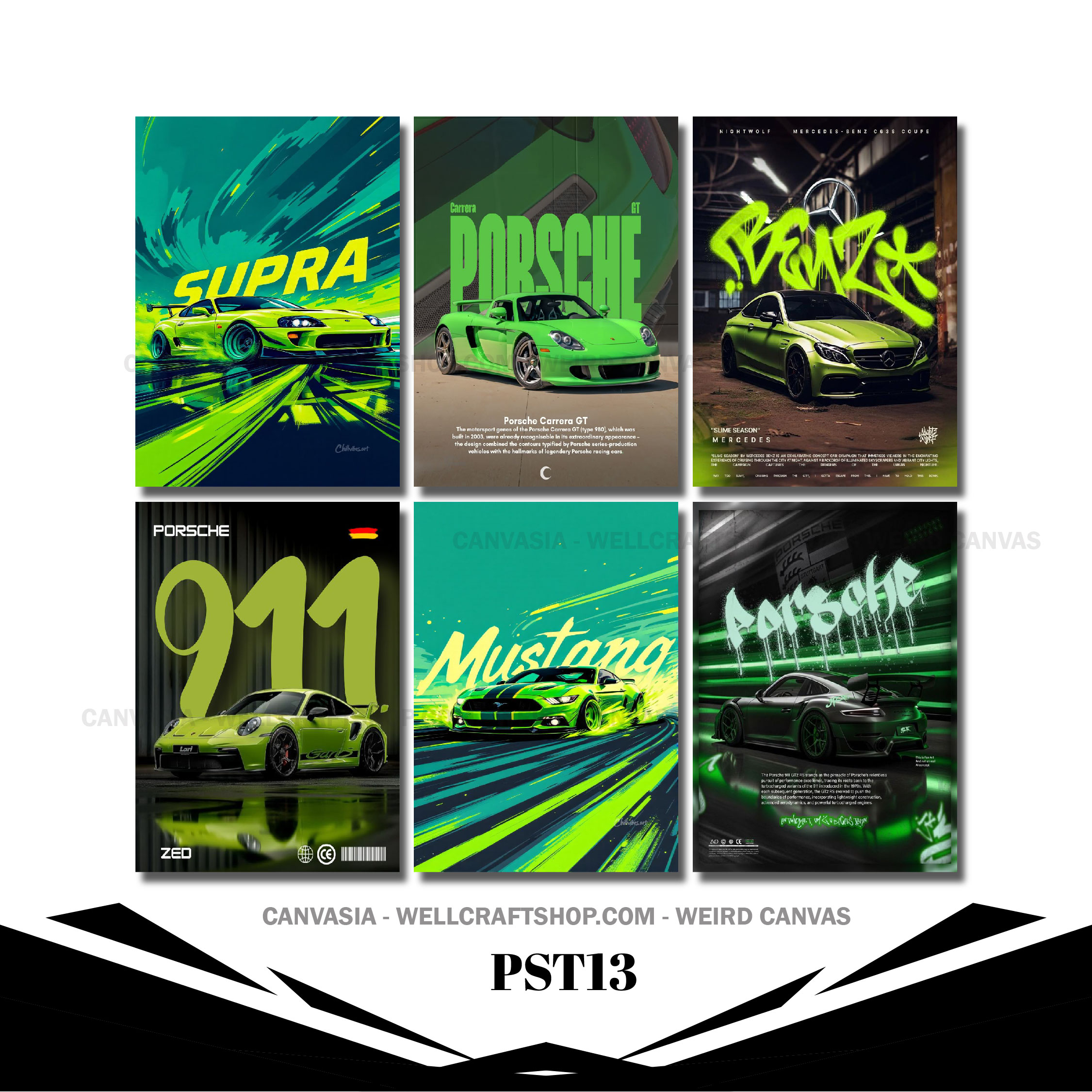 Car Poster 6 Pcs PST13