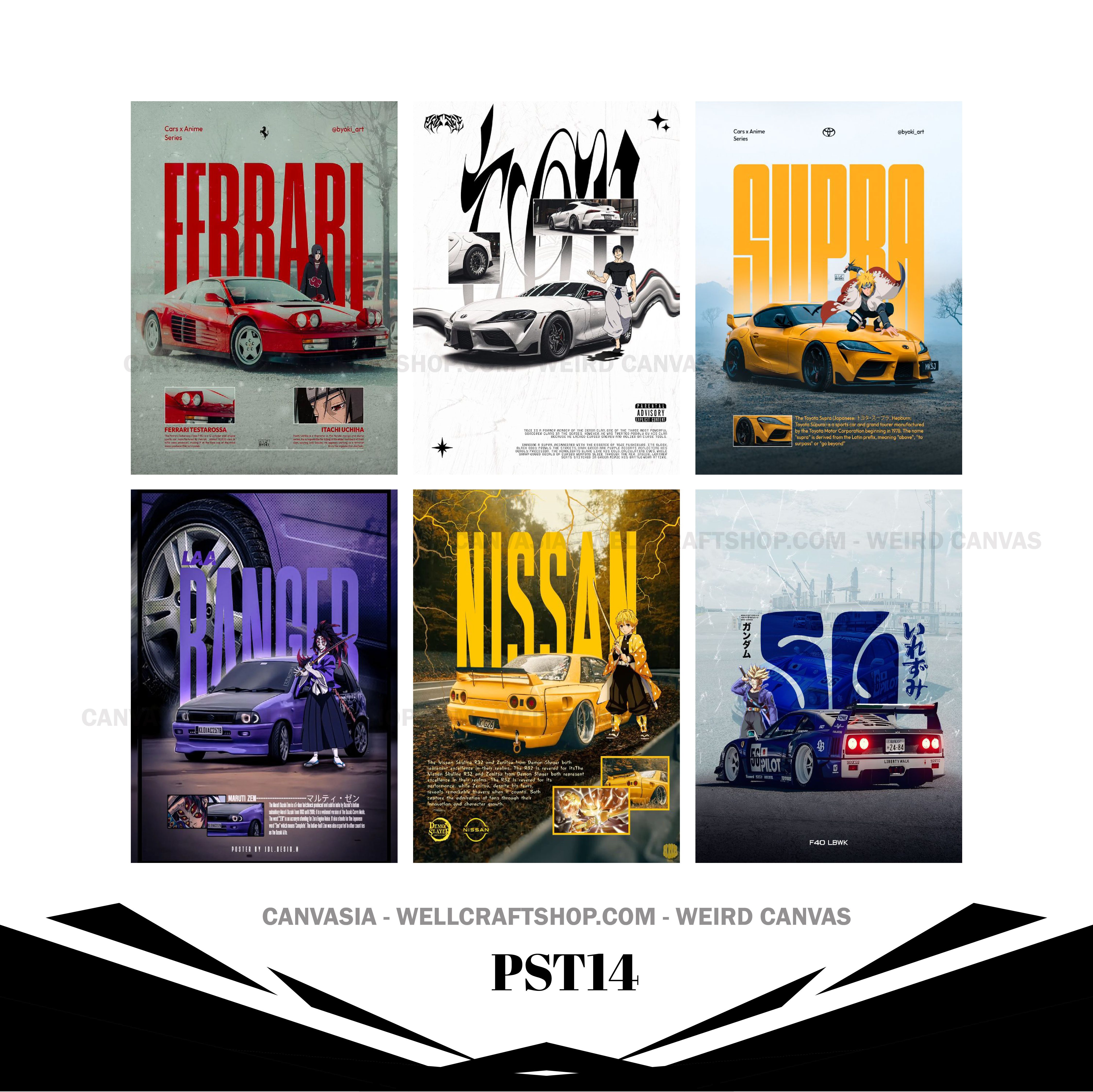 Car Poster 6 Pcs PST114