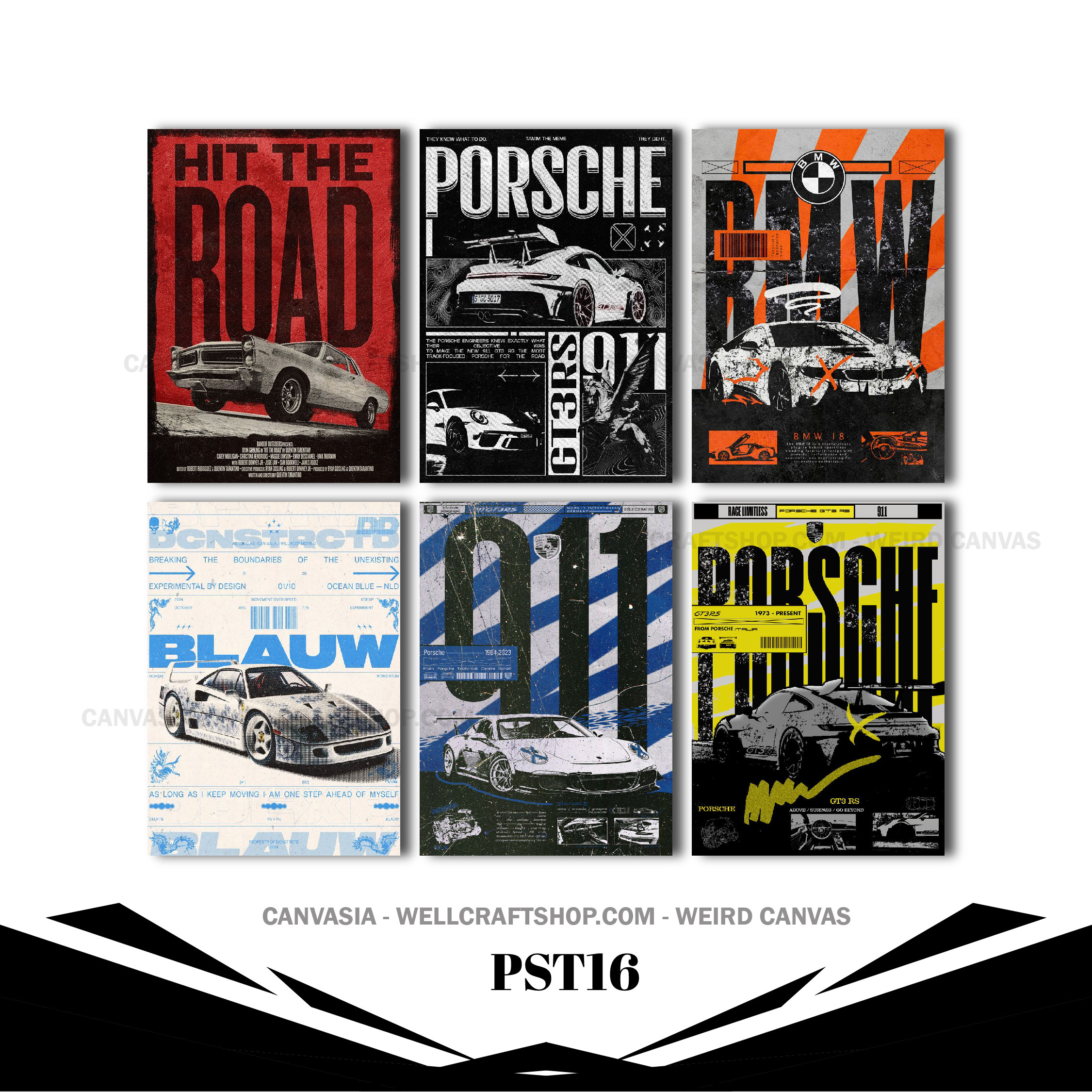 Car Poster 6 Pcs PST16