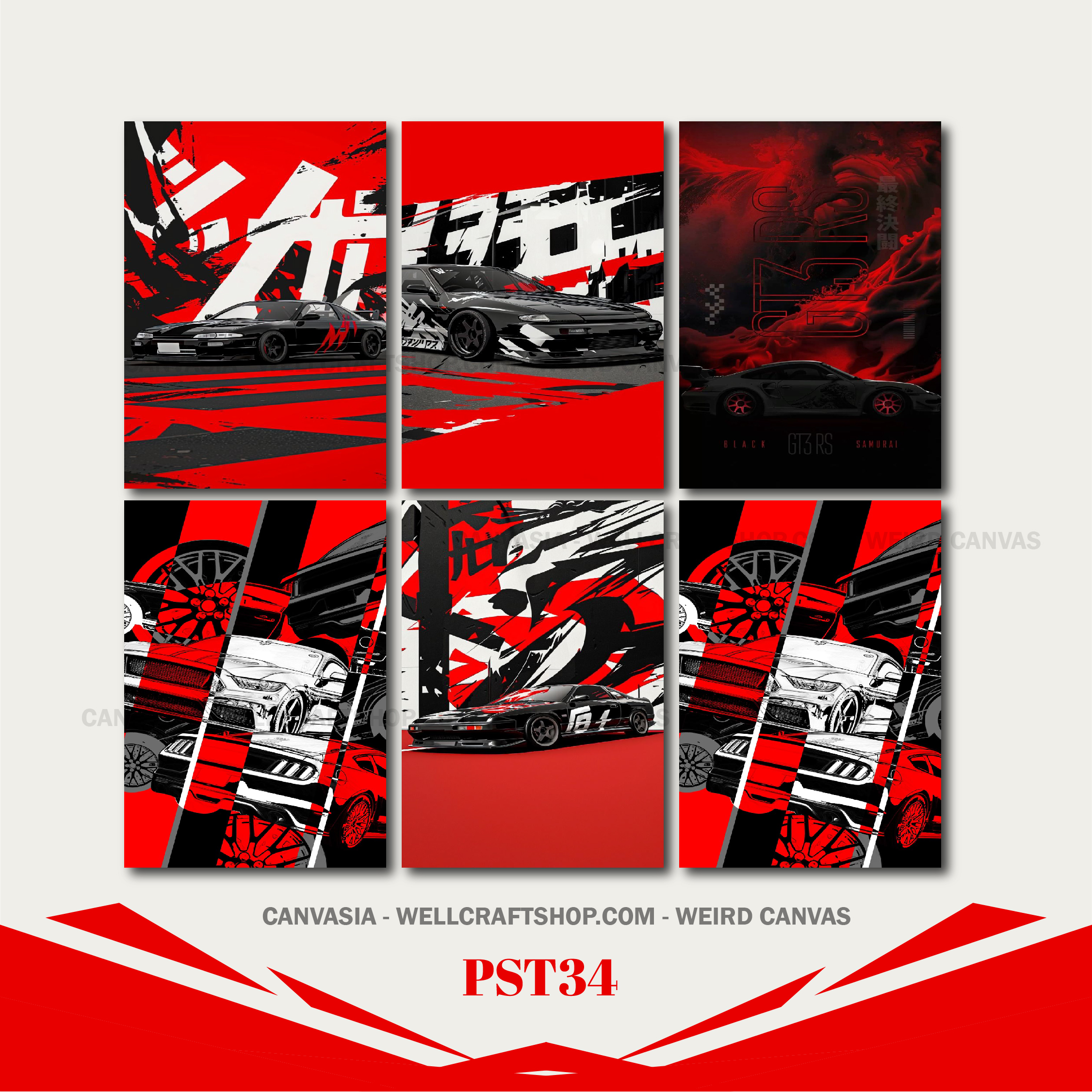 Car Poster 6 Pcs PST34