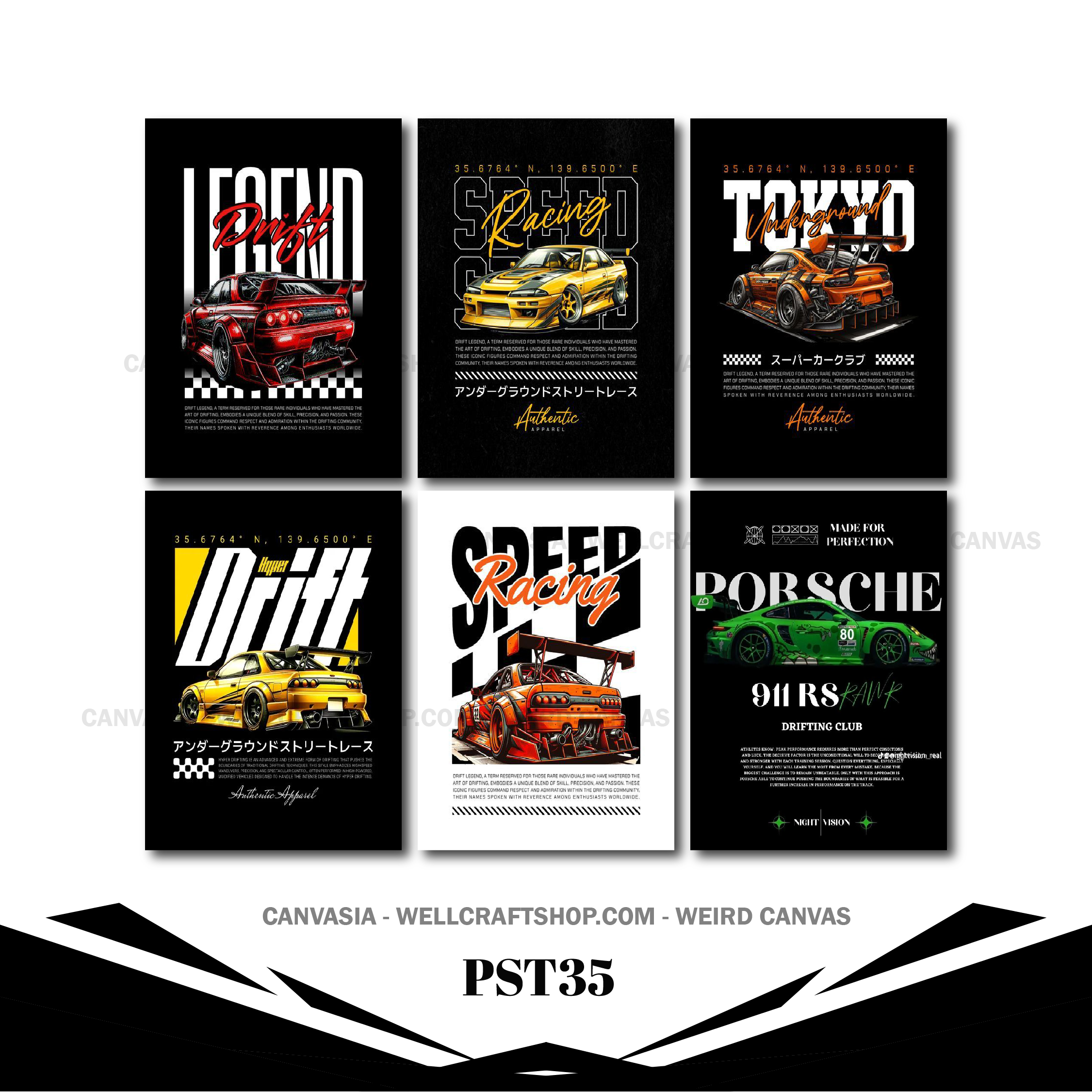Car Poster 6 Pcs PST35