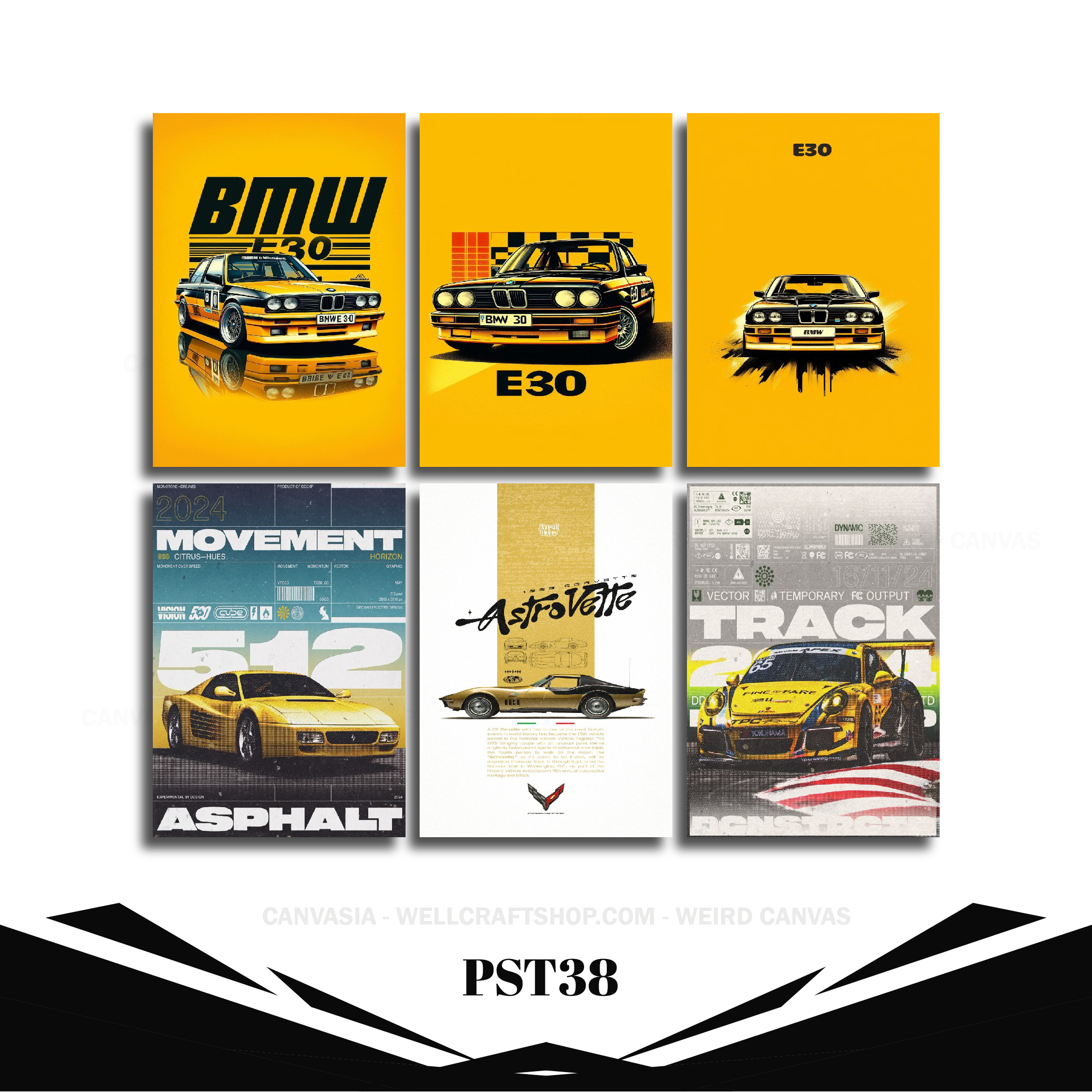 Car Poster 6 Pcs PST38