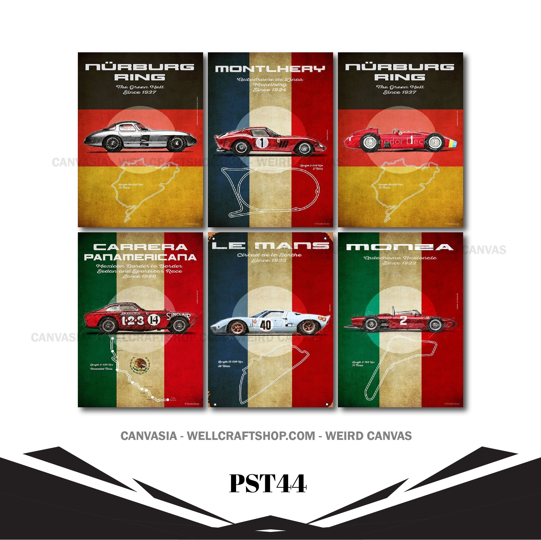 Car Poster 6 Pcs PST44