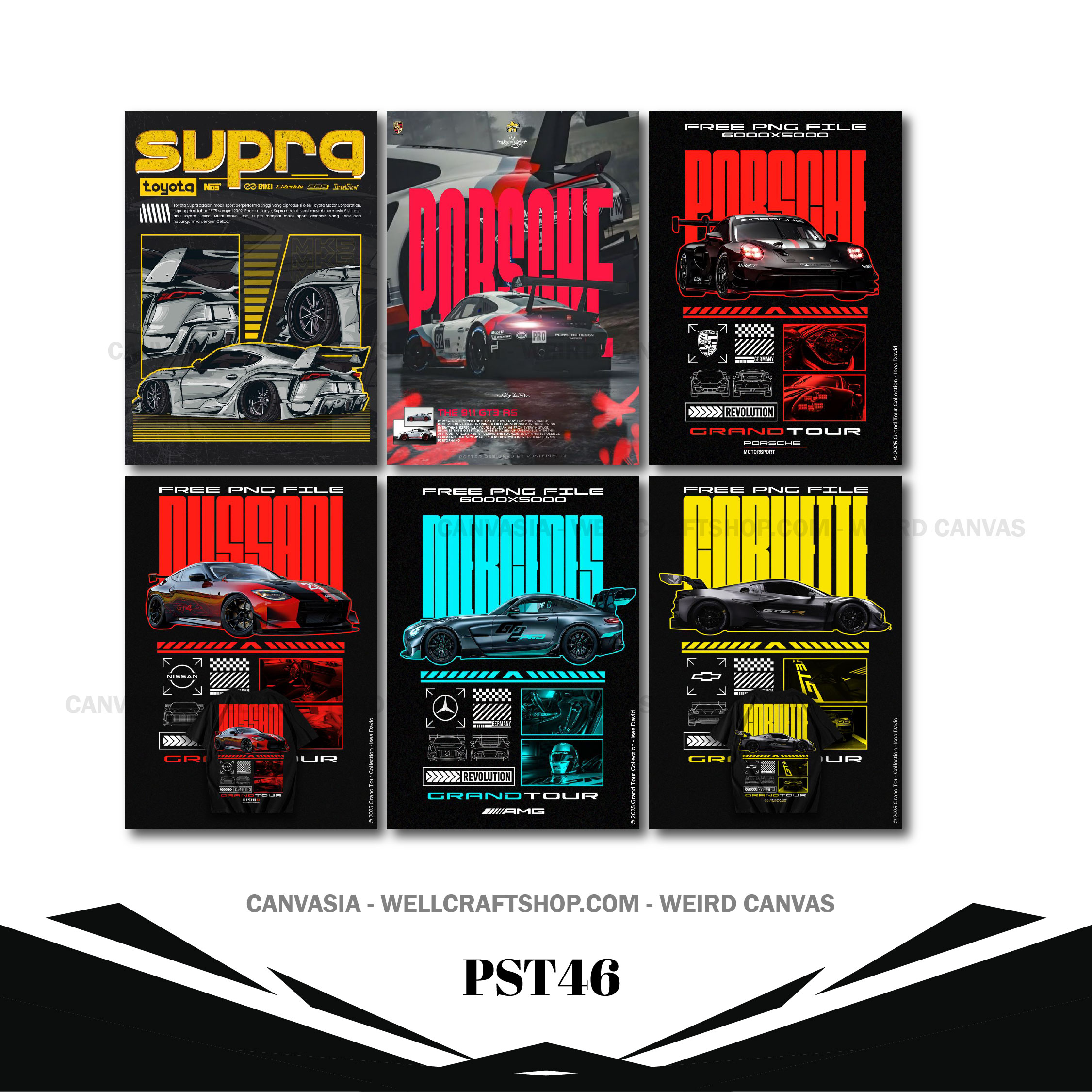 Car Poster 6 Pcs PST46